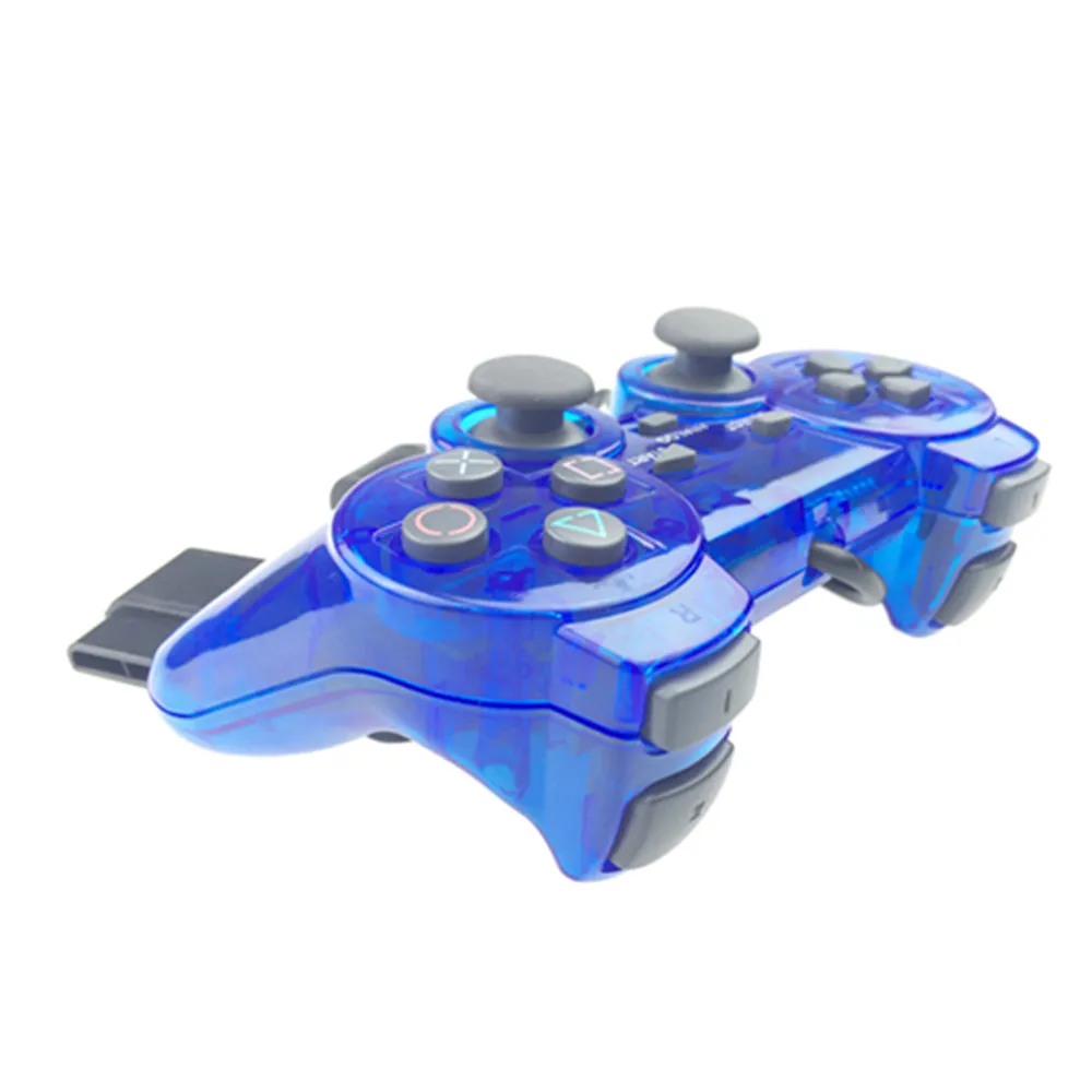 Transparent Blue Color For PS2 Wired Controller With Dual vibration