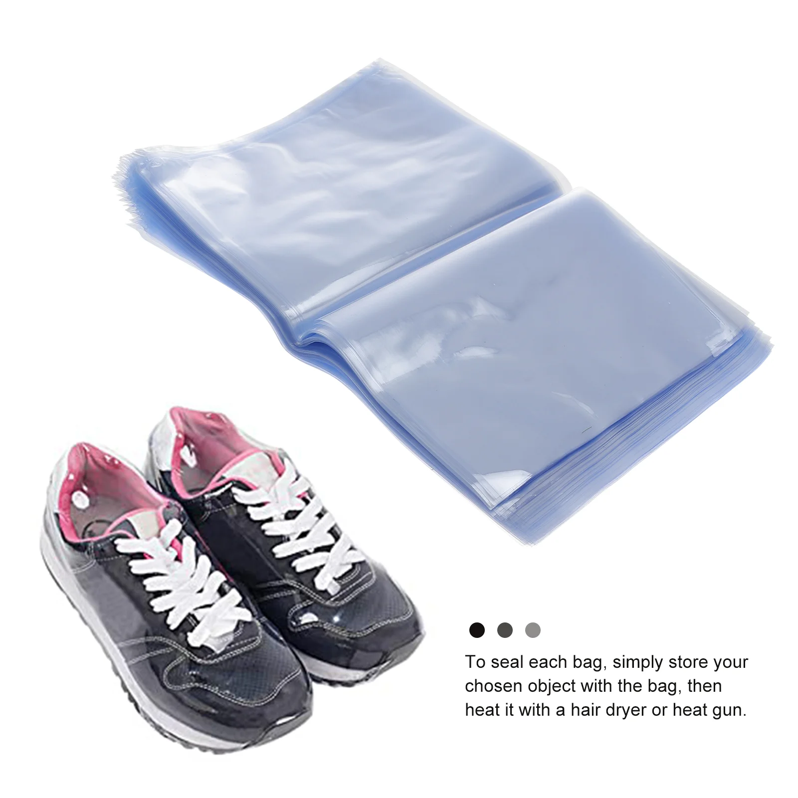 100 PCS PVC Shrink Wrap Bags for Soaps Bottles Bath Packaging Gift Baskets (10 x 15cm) shrink film bags