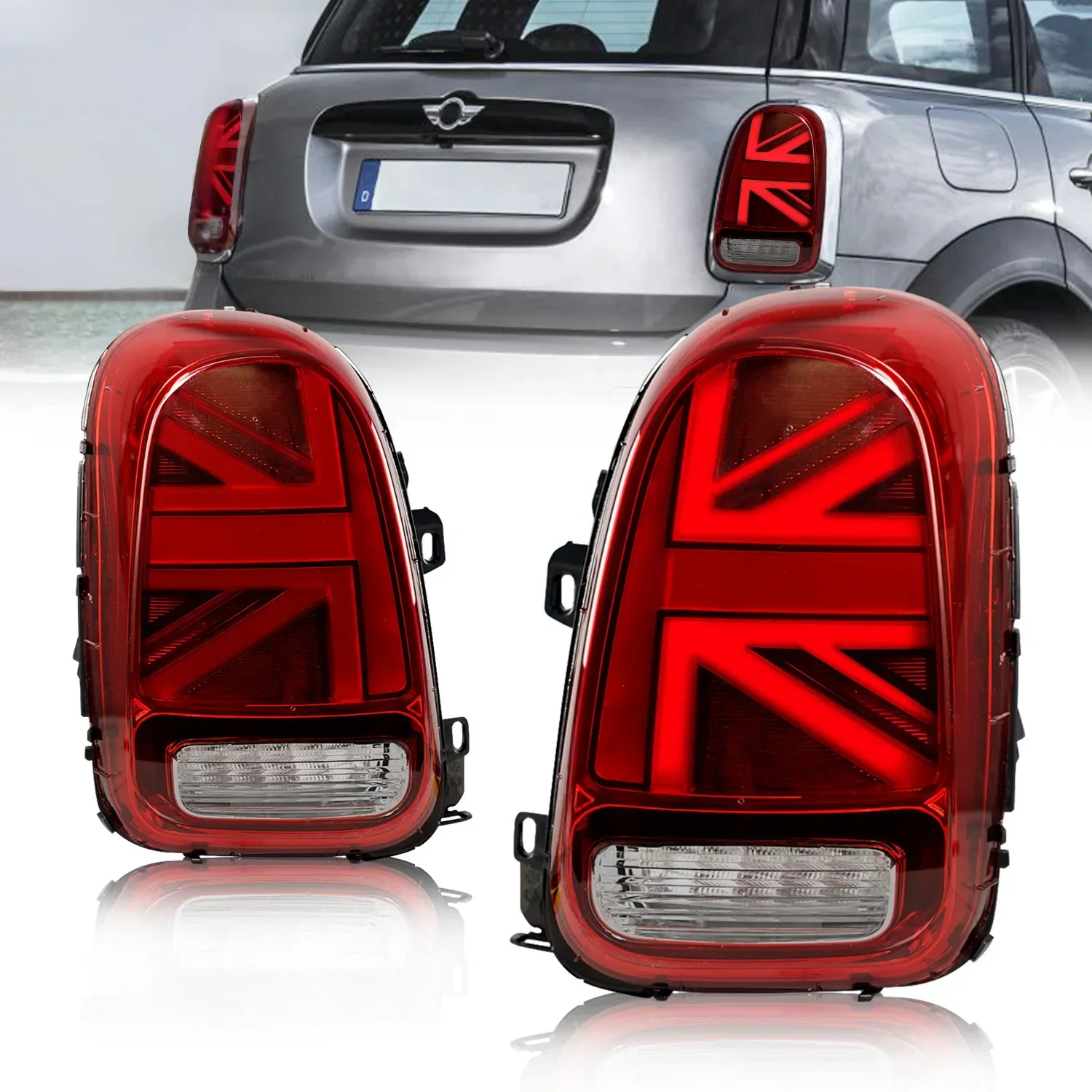 

1Pair LED Tail Lights For BMW Mini Cooper Countryman F60 2017-2022 Rear Brake Reverse Sequential Turn Signals Taillights