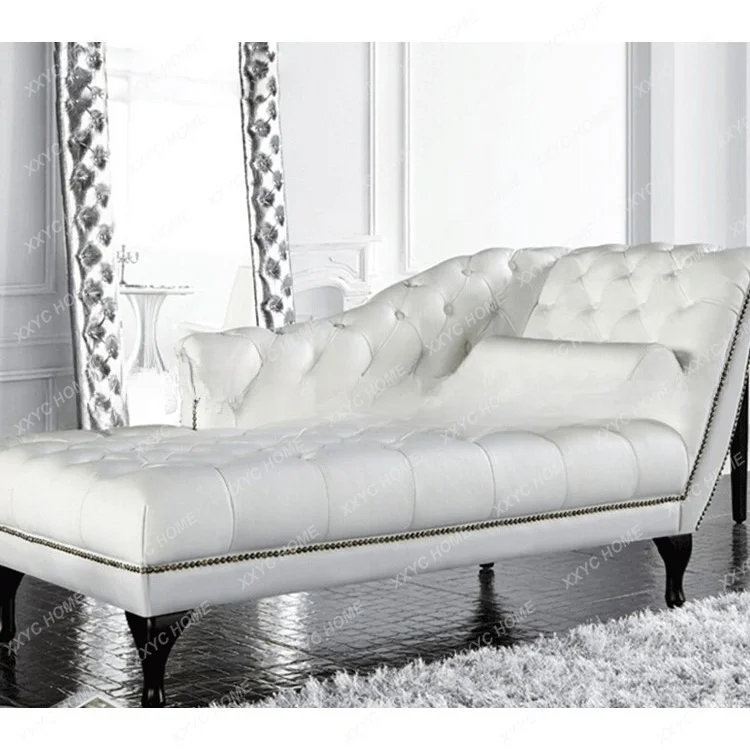 Neoclassical concubine couch custom furniture hotel log leather art buckle beauty couch villa leisure princess lounge chair
