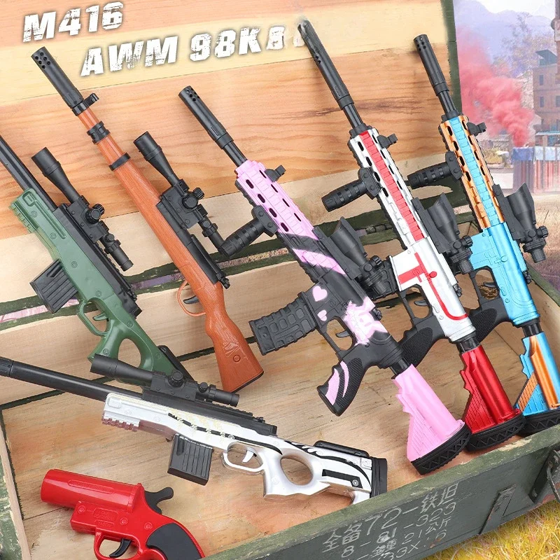45 سنتيمتر M4a1 الأسلحة النارية نموذج الإبداعية يمكن النار الرصاص Awm سلاح قالب Enjoyable Pu الأسلحة لعبة ديكور المنزل هدية مزخرفة
