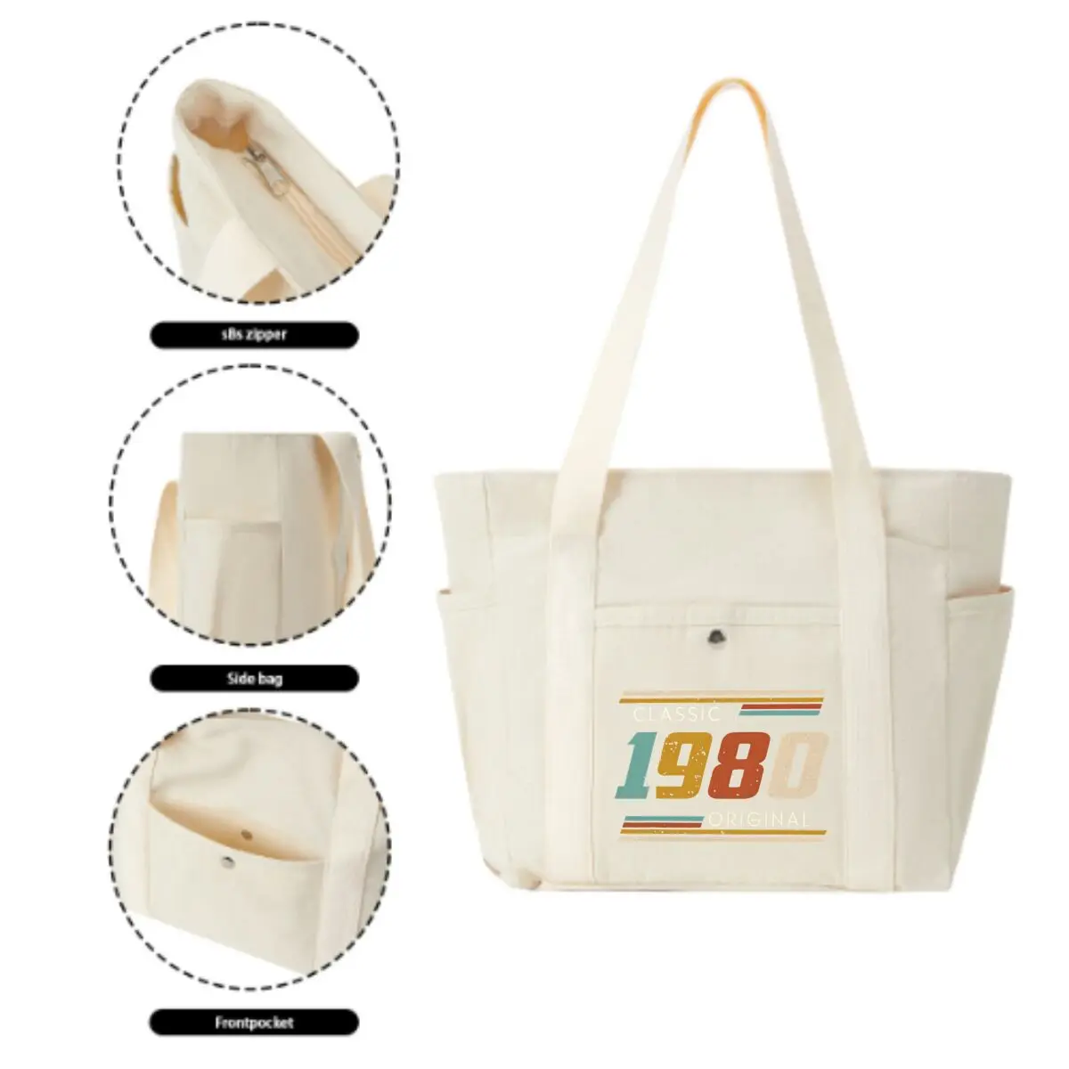 'Classic' 1980 Original Design Practical Canvas Bag Student Shopping Tote