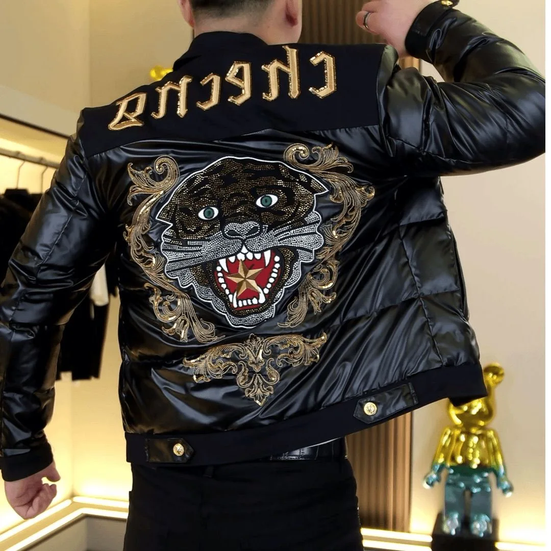 

Высококачественная модная мужская хлопковая куртка для зимы, с вышивкой, трендовая, молодежная, дышащая, ветрозащитная, из полиэстера