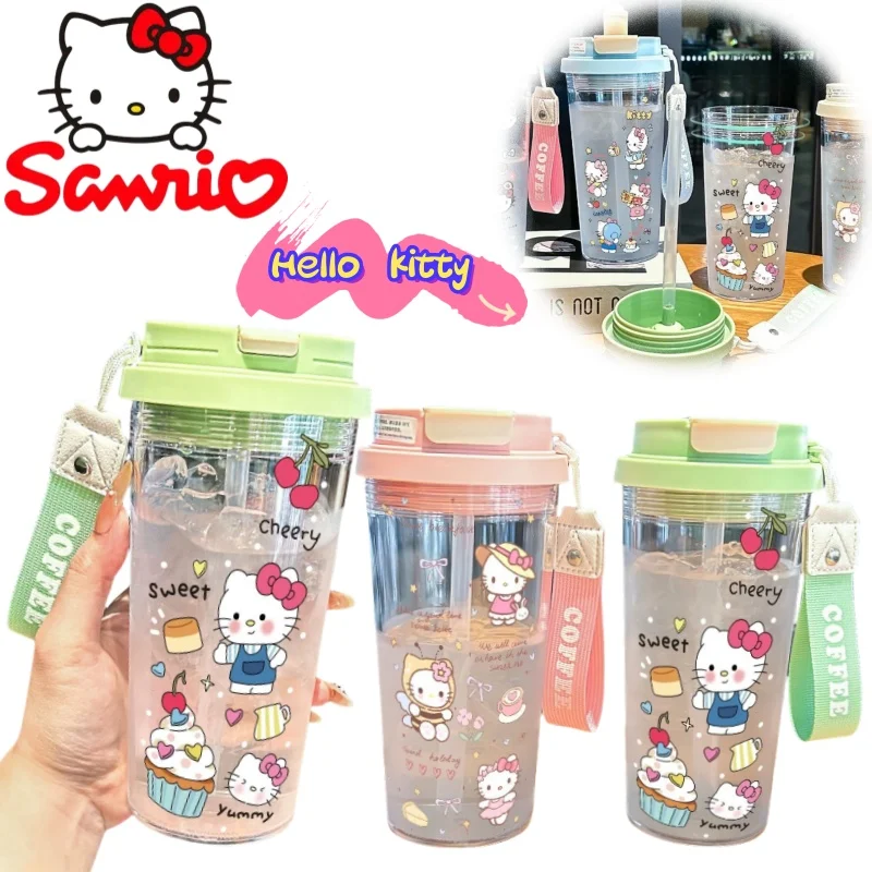 

Sanrio Hello Kitty чашка для воды креативная, высокая цветовая цена, сделай сам, печать, летняя портативная прямая чашка для студентов большой емкости