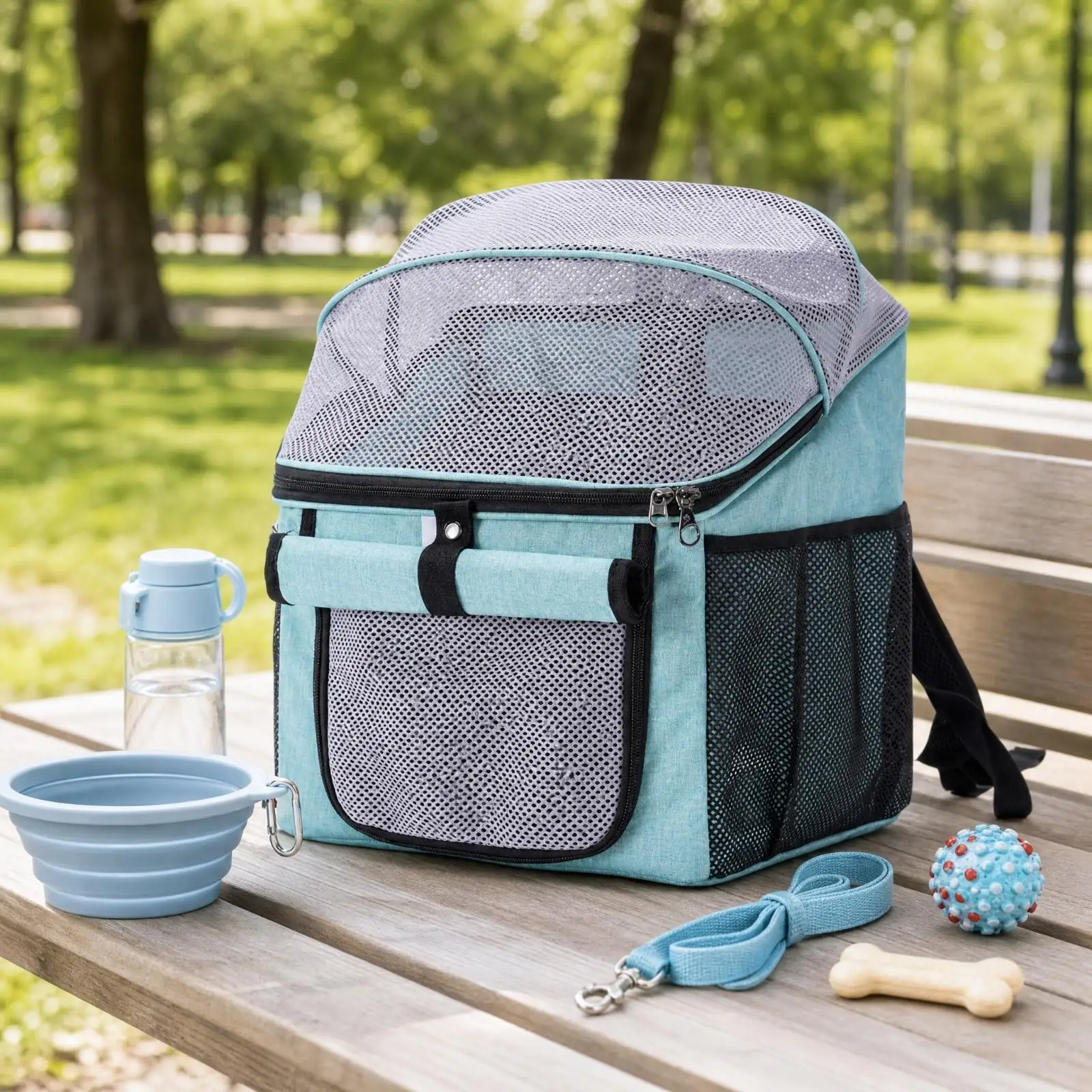Bicycle Front Handlebar Pet Carrier Basket Bag for Small Dogs with PVC Base and Oxford Cloth Durable Build