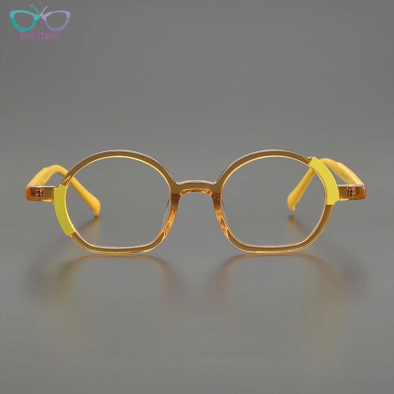 New Fashion Multi-color Ultra Light Acetate Circular Myopia Glasses Frame for Men Women Personalized Optical Retro Glasses 76838