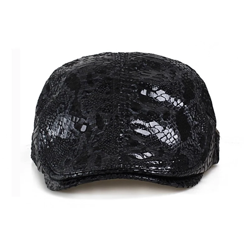 New 2025 Hats Street Bonnet Quality Real Leather Beret Thin Hats For Men Women Adjustable Forward Cap Leisure Duckbill Casquett