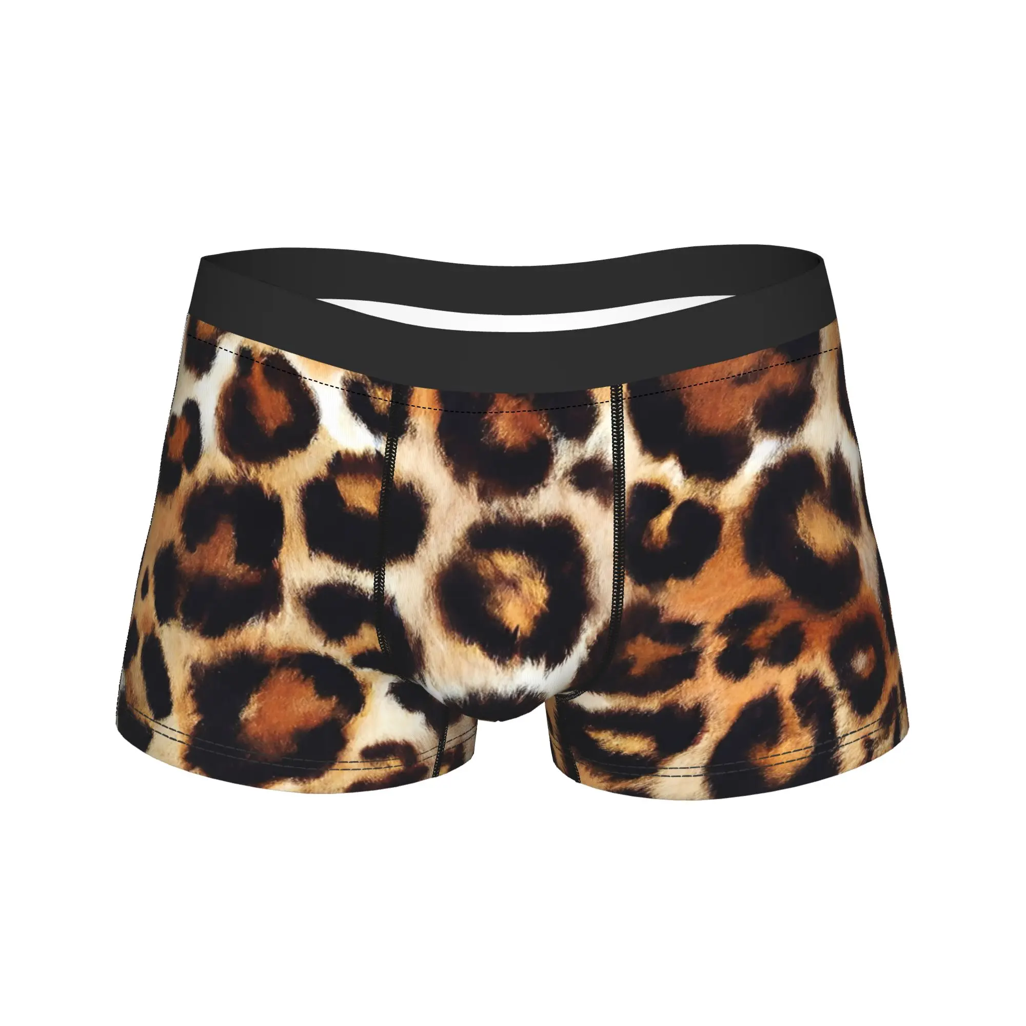 Leopard Spots Pattern Underwear  Classic Underpants Design Shorts Briefs For Male 3D Pouch Oversize Boxer Shorts