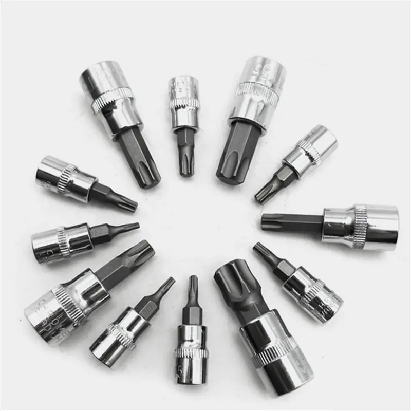 TFTP-26Pcs Star Torx Bit Socket Set T8-T70 H2-H14,CRV Sockets 1/4Inch,3/8Inch & 1/2Inch Drive For Hand Use Work