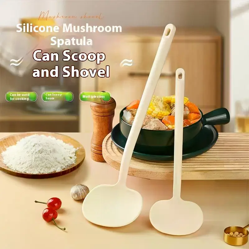 2 In1 Kitchen Stir Fry Spoon Silicone Mushroom Shape Cooking Spatula Frying Spatula Kitchen Tools