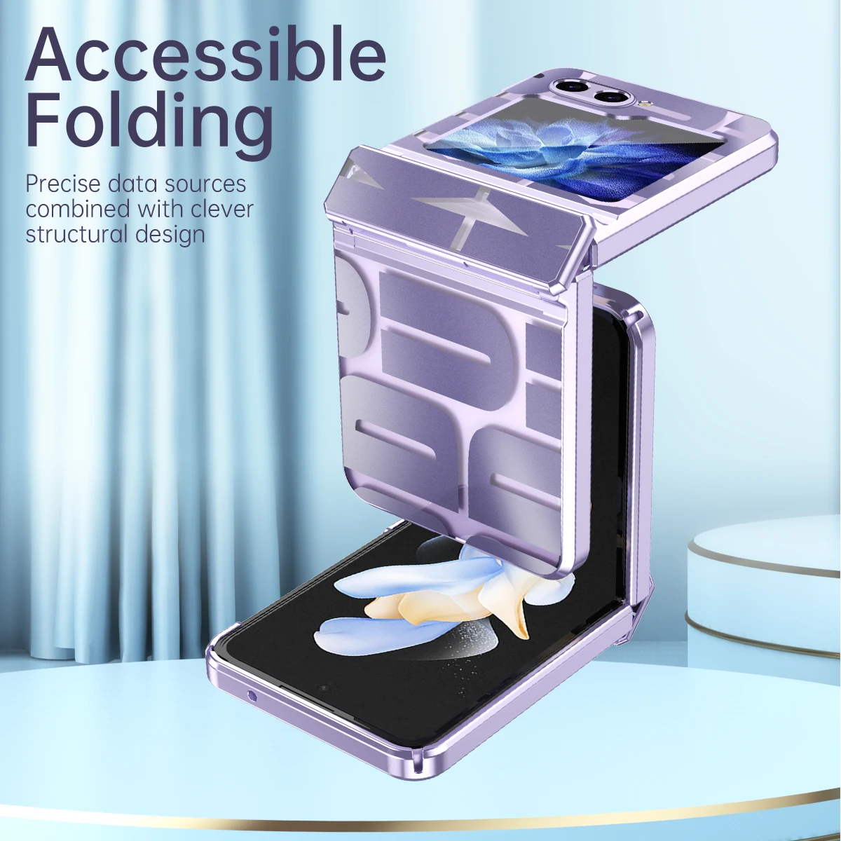 For Samsung Galaxy Z Flip 5 4 3 CaseTransparent Hinge Case and Lovely Full-wrap Drop-proof Cover