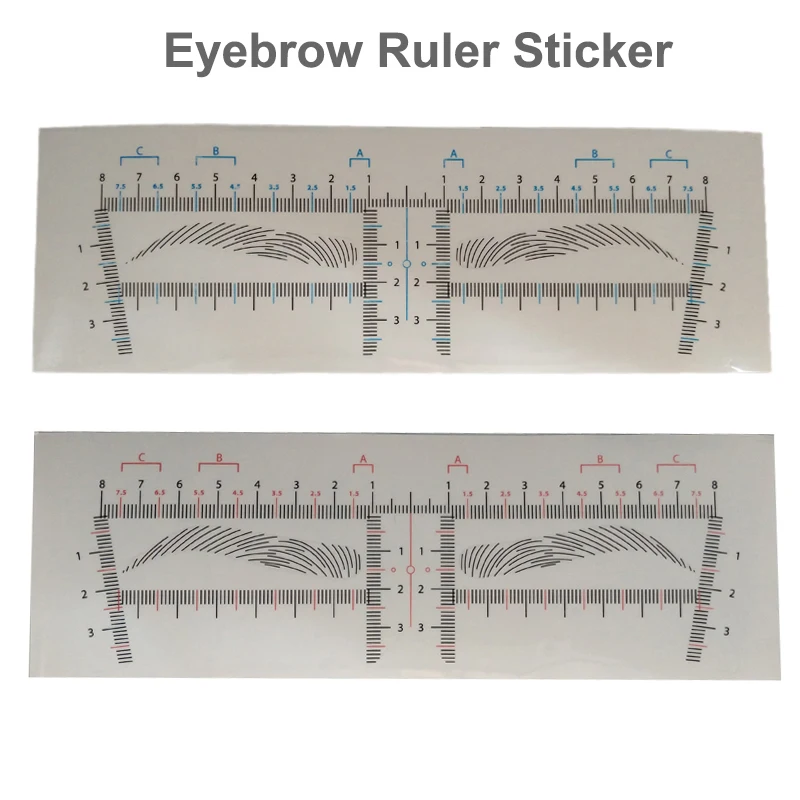 20pcs Disposable Eyebrow Ruler Sticker Microblading Eyebrow Stencil Brow Mapping Sticker Measuring Tools PMU Accessories Supply