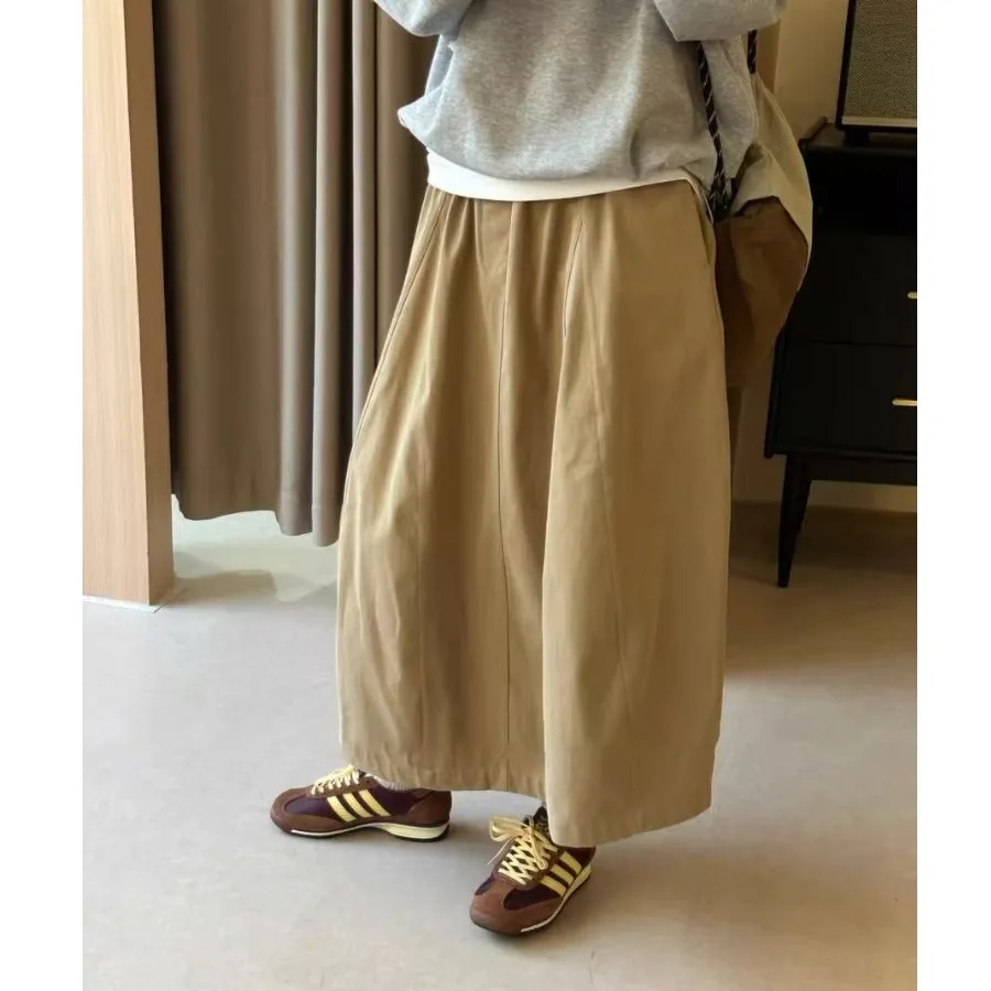 Retro Japanse Sle Werkkleding A-lijn Midi Rok Vrouwen Zomer Nieuwe Peer Body Aap Hip Die Hoge Taille Losse Rok