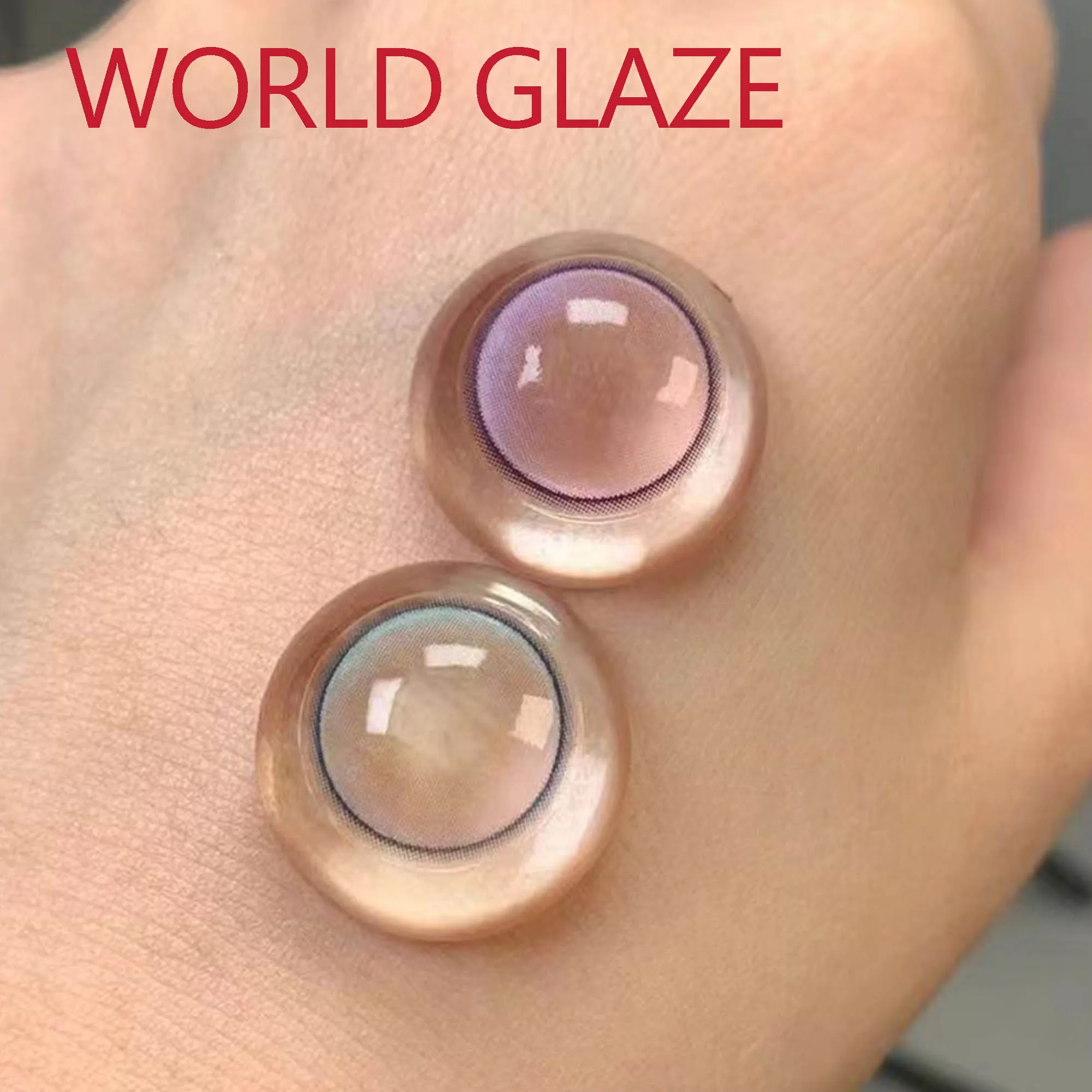 14.20mm Beauty Soft Contact Lenses with Power Women Men lentes de contacto World Glaze