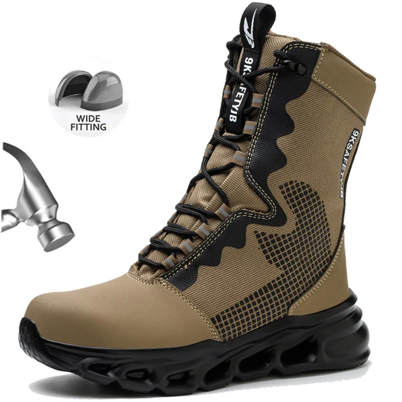 

Men's Work Safety Shoes Indestructible Shoes Non Slip Steel Toe Protection Footwear Anti-smash Free Shipping Hiking Sneakers