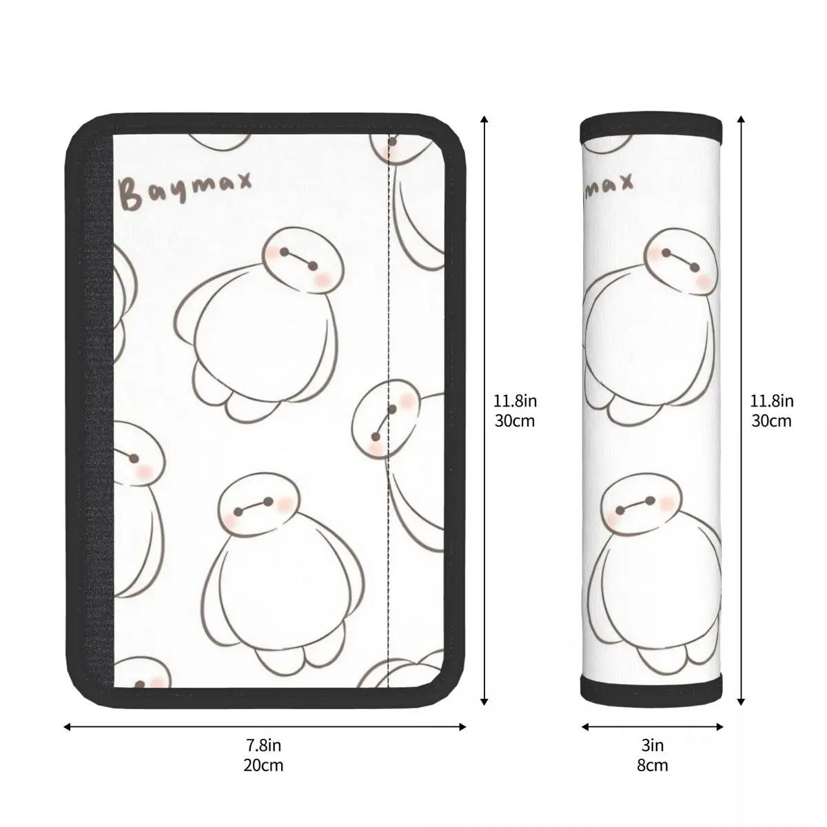 وسادات كتف لأشرطة مقعد السيارة Big Hero 6 Baymax، أغطية حزام الأمان المريحة لشاحنة السيارة