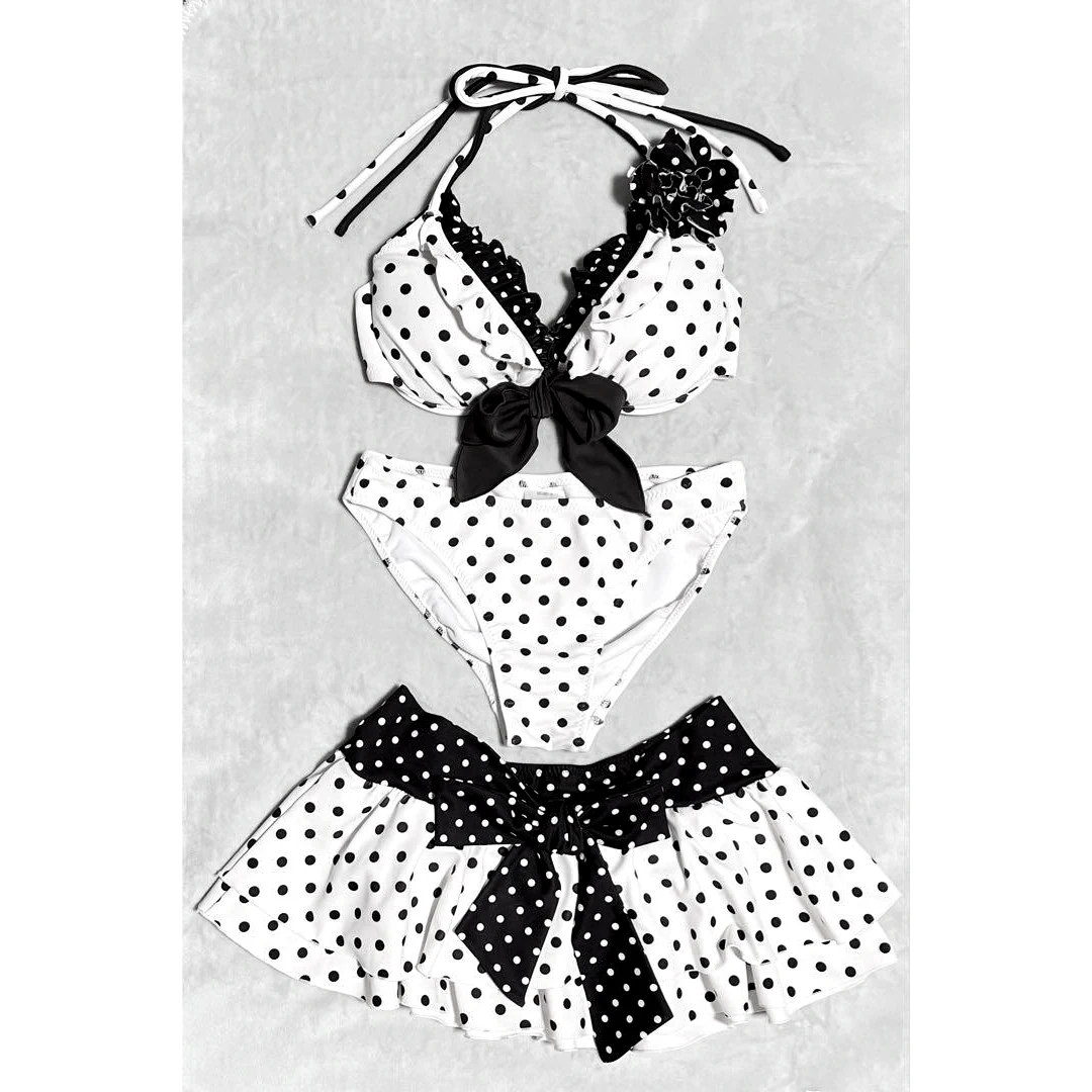 

Summer Sweet Trendy Cute Sweetheart Spicy Girl Style Spot Printed Bikini Sets European and American Fashion Harajuku Bikini Sets