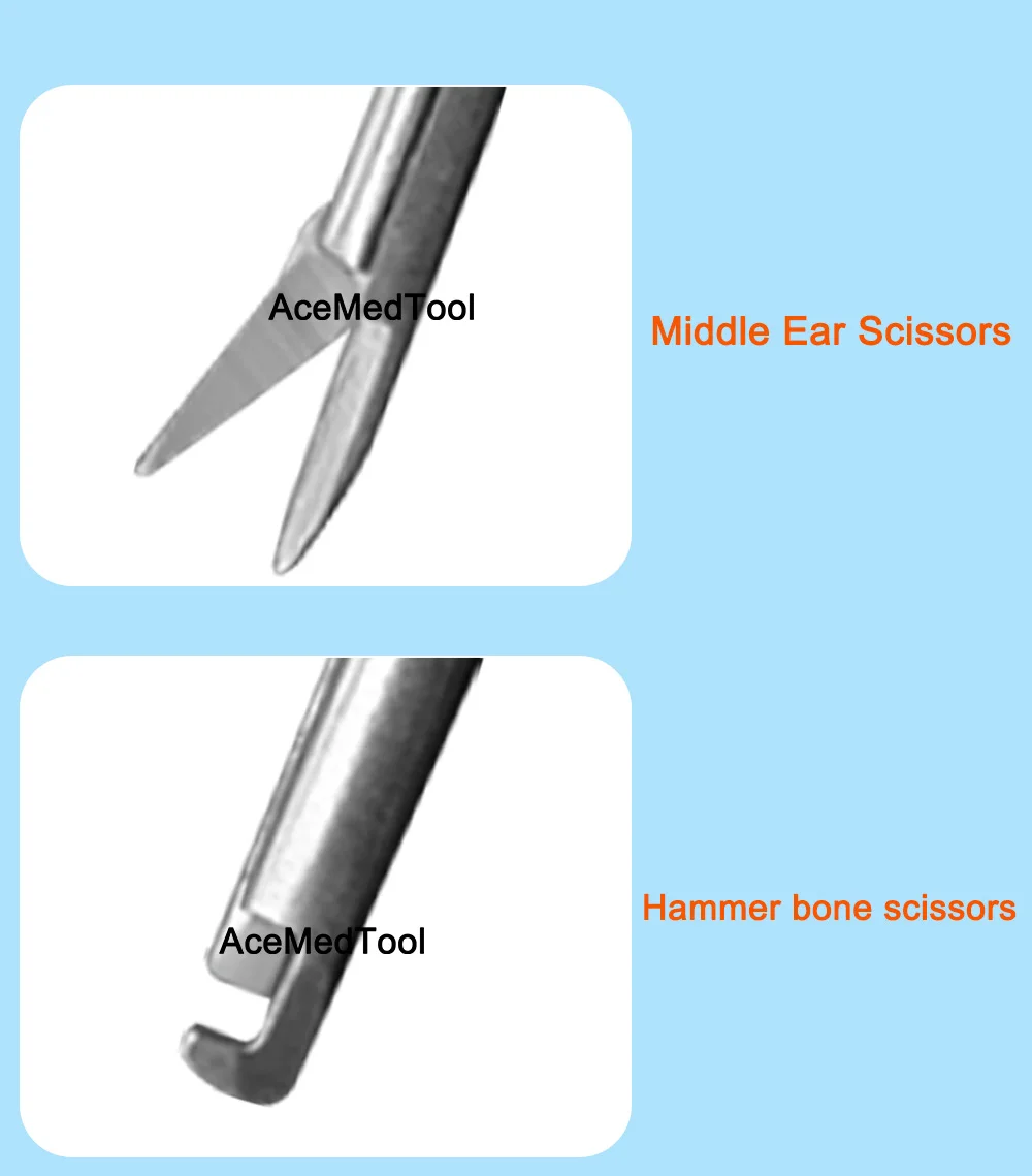 Medical Ear Wax Pick Tongs Ear Picking Forceps Scissors Rounded Handle Veterinary Scissors Forceps Tweezer High Quality