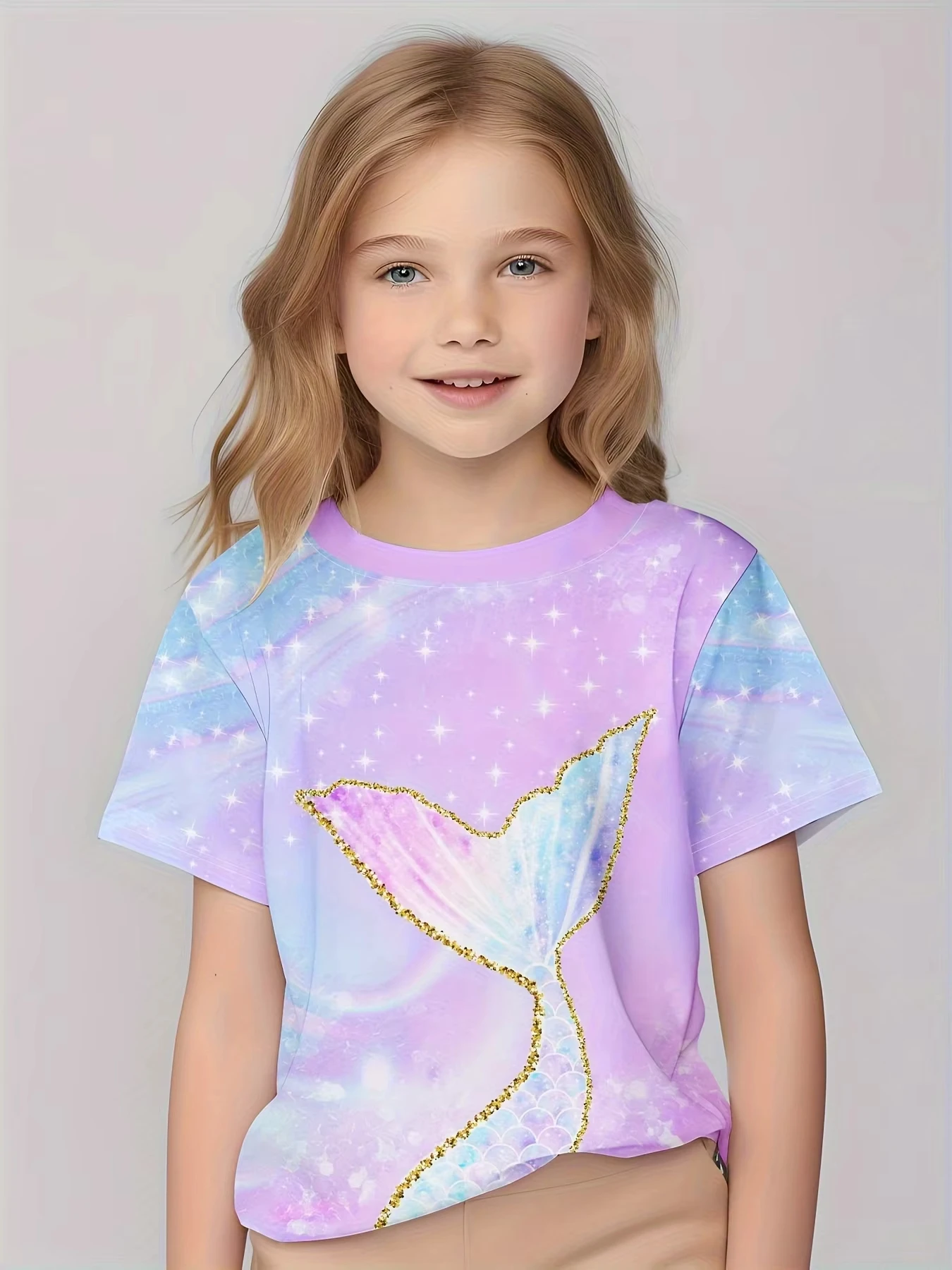 Kinderkleidung Mädchenkleidung Kurzarm Mädchen T-Shirt Kawaii Tiere 3D-Druck Tops Kinder Sommerkleidung Babykleidung 2-10 Jahre – Detail 3