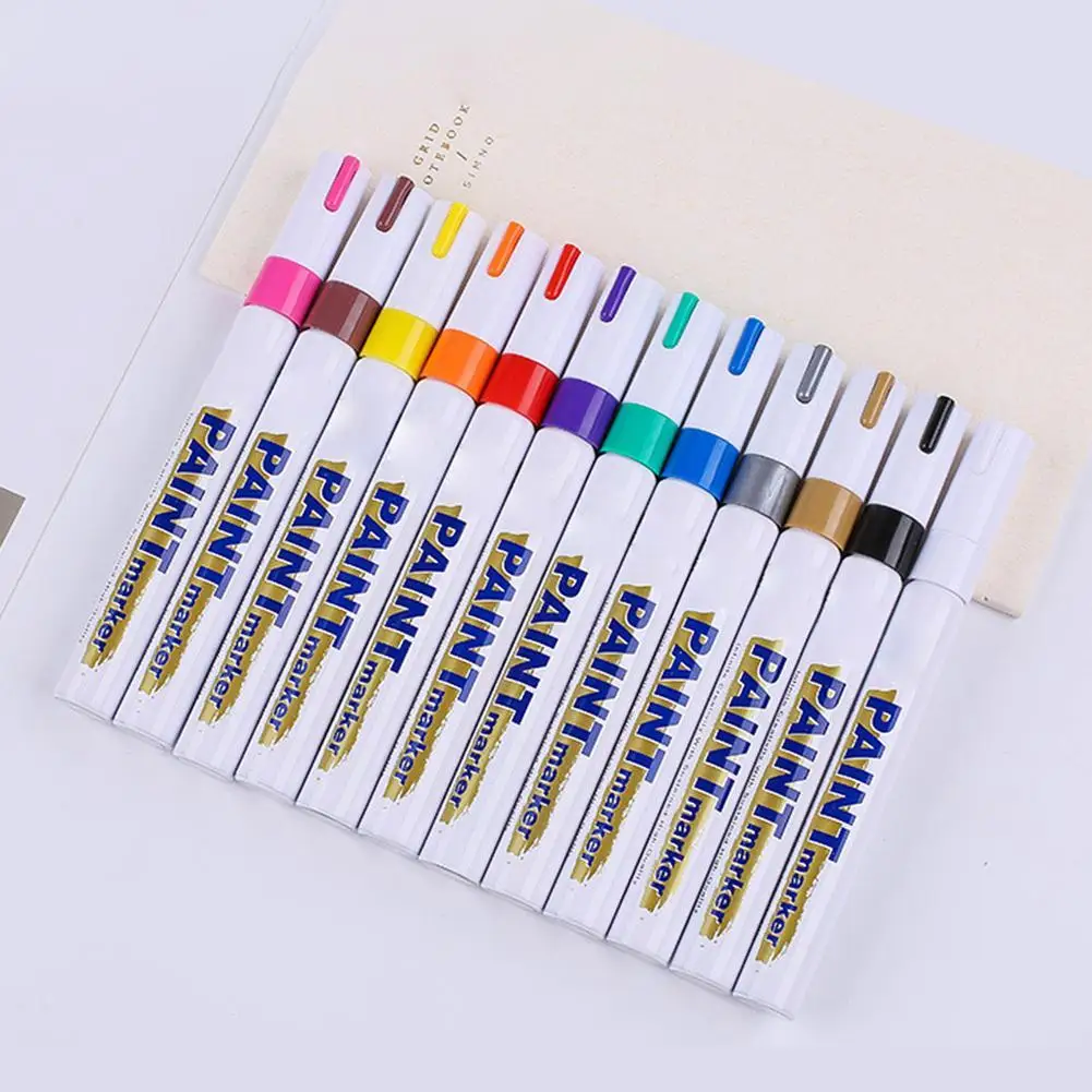 

3Pcs White Waterproof Cars Wheel Tire Oily Mark Pen Auto Rubber Tyre Paint Pen Cd Metal Permanent Paint Marker Graffiti Touch Up