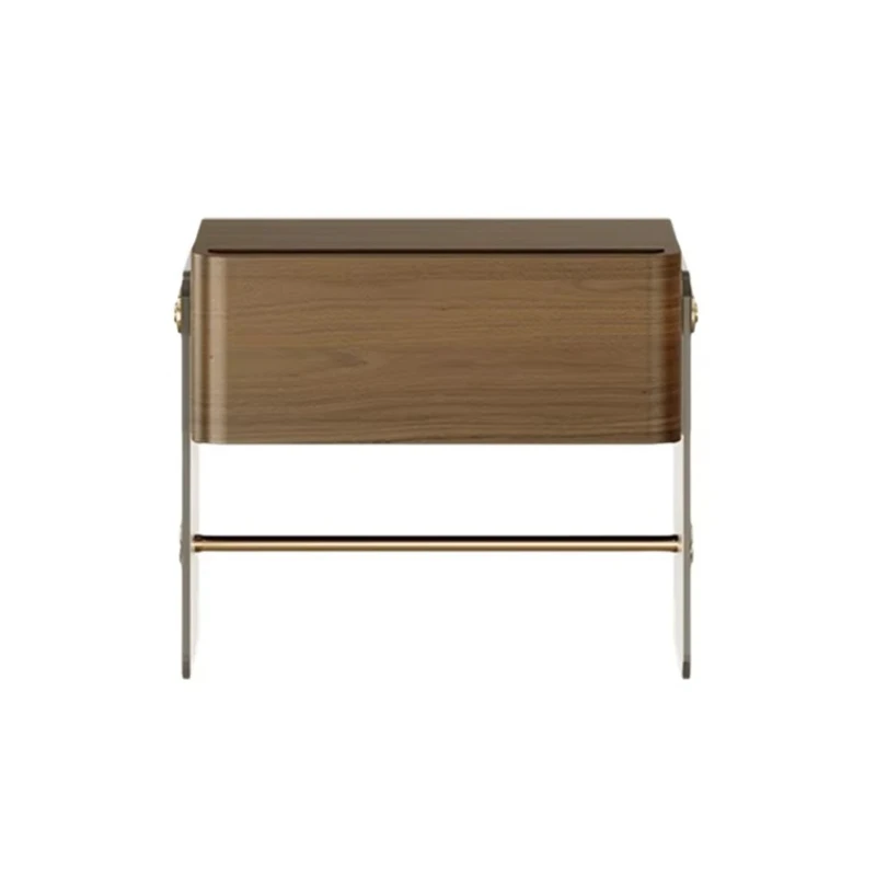 Stainless steel bedside table with acrylic base storage retro bedside table