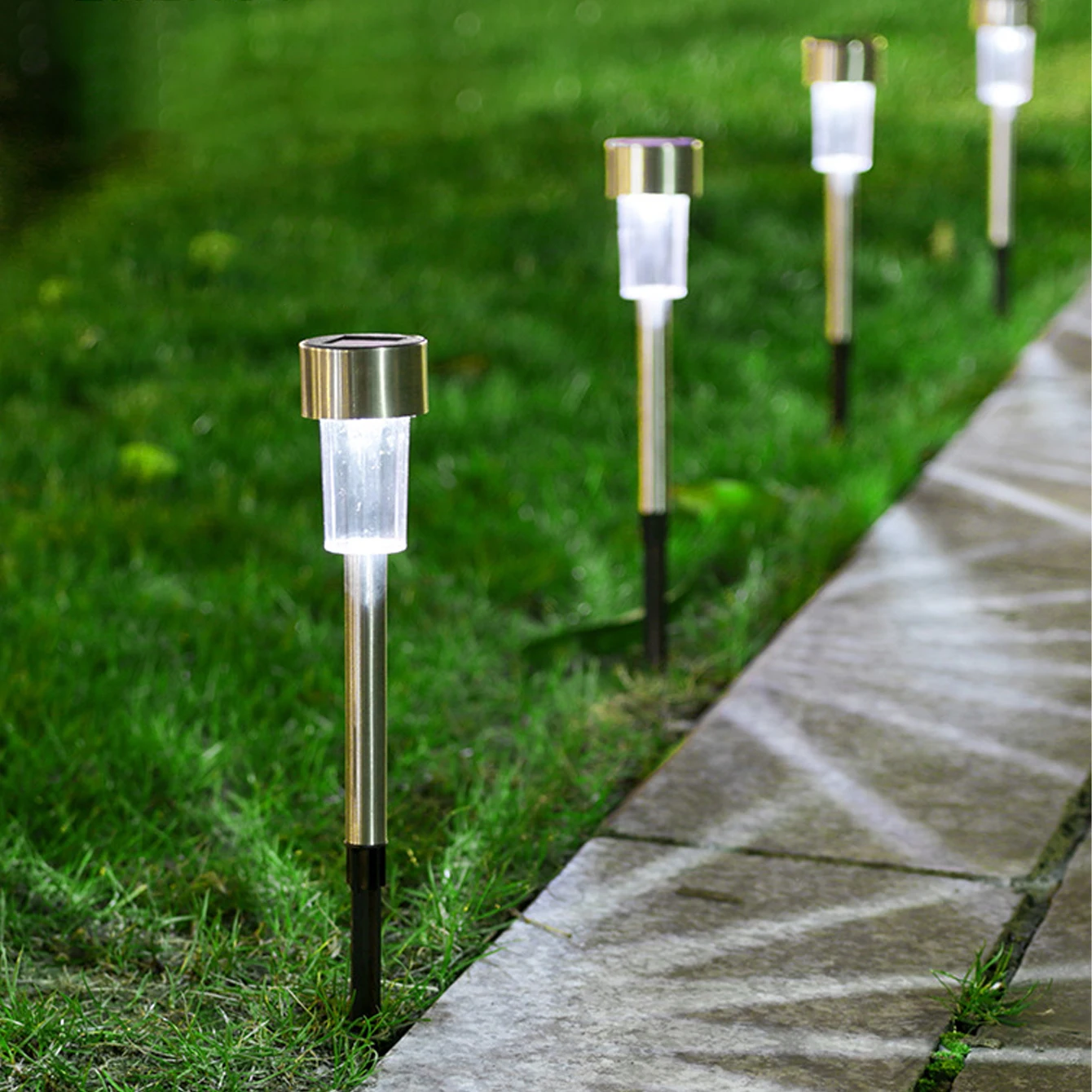 10 قطعة أضواء الشمسية في الهواء الطلق مصابيح حديقة تعمل بالطاقة الشمسية مصباح فانوس إضاءة المناظر الطبيعية مسار ساحة الحديقة حديقة الديكور
