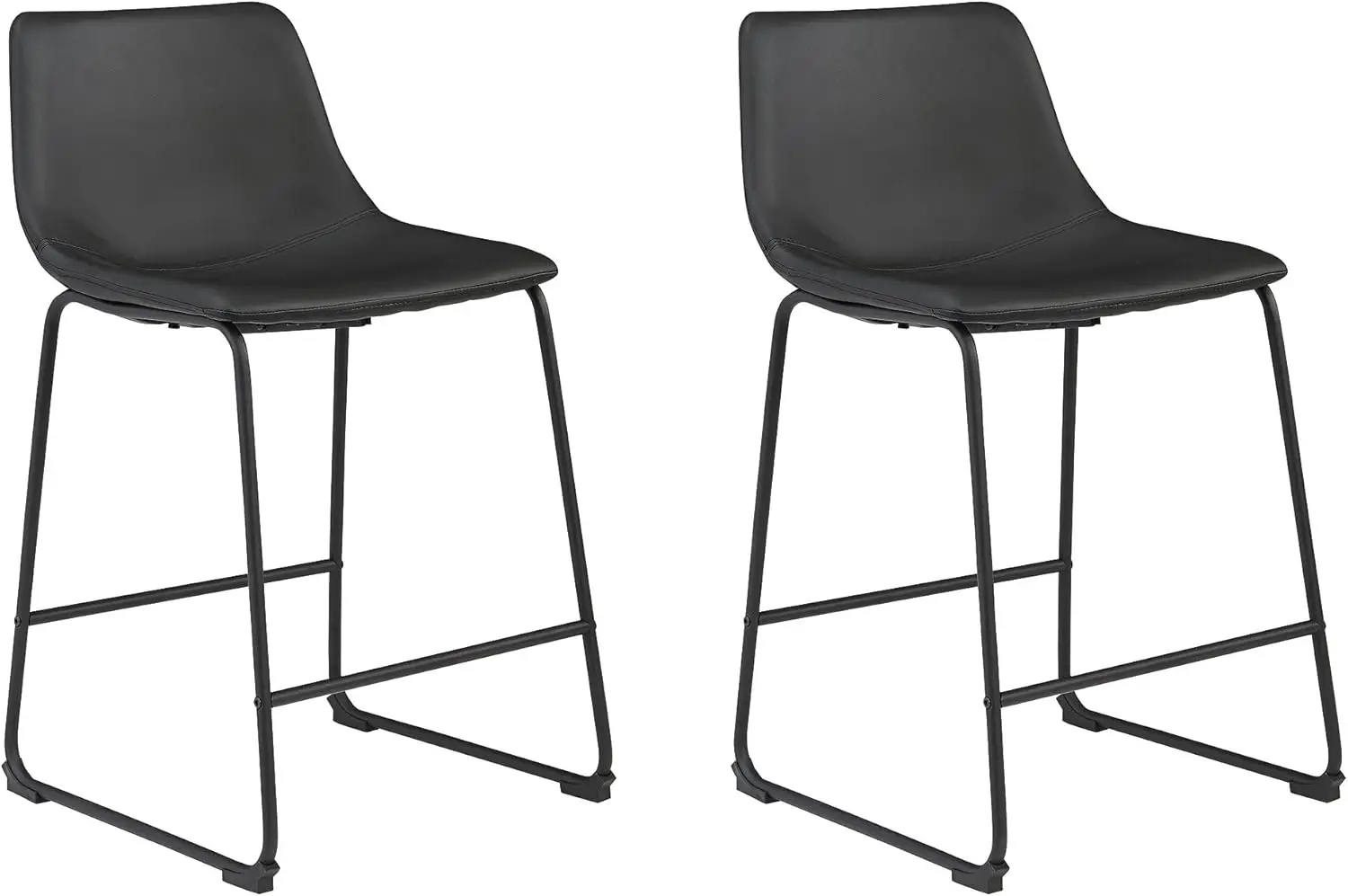 

Design by Ashley Centiar 24" Counter Height Modern Bucket Barstool, 2 Count (Pack of 1), Black