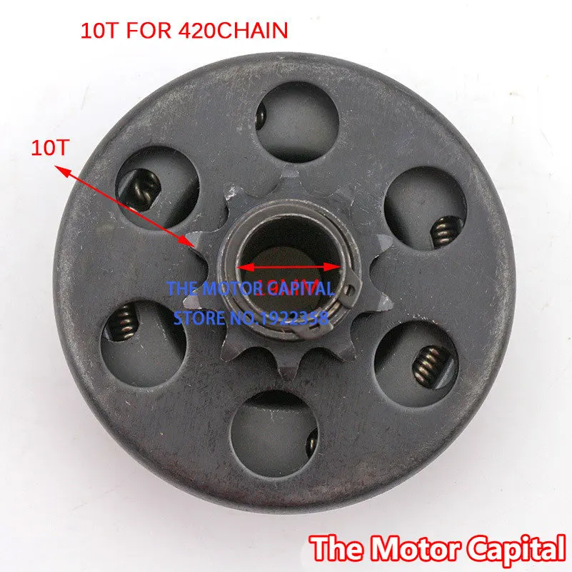 

New Model Sprocket Go Kart Clutch 168F 10T 420 Chain 19mm for Go Kart Mini Bike Motorbike Parts