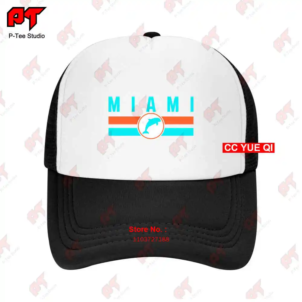 Mia Miami Local Standard Retro Dolphin Fl Baseball Caps Truck Cap 2U76