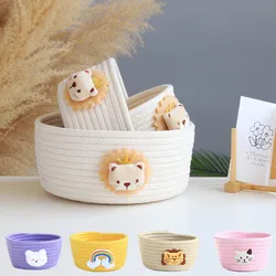 Cartoon Animals Hand Woven Storage Basket Desktop Organizer Kids Toys Storage Box Home Sundries Laundry Baskets storage box