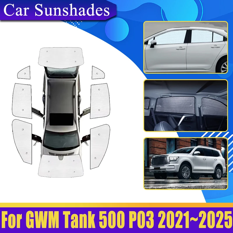 

Anti-UV For GWM Tank 500 P03 2021 2022 2023 2024 2025 Car Window Windshield Sunshade Protect Privacy Blocks Auto Accessories