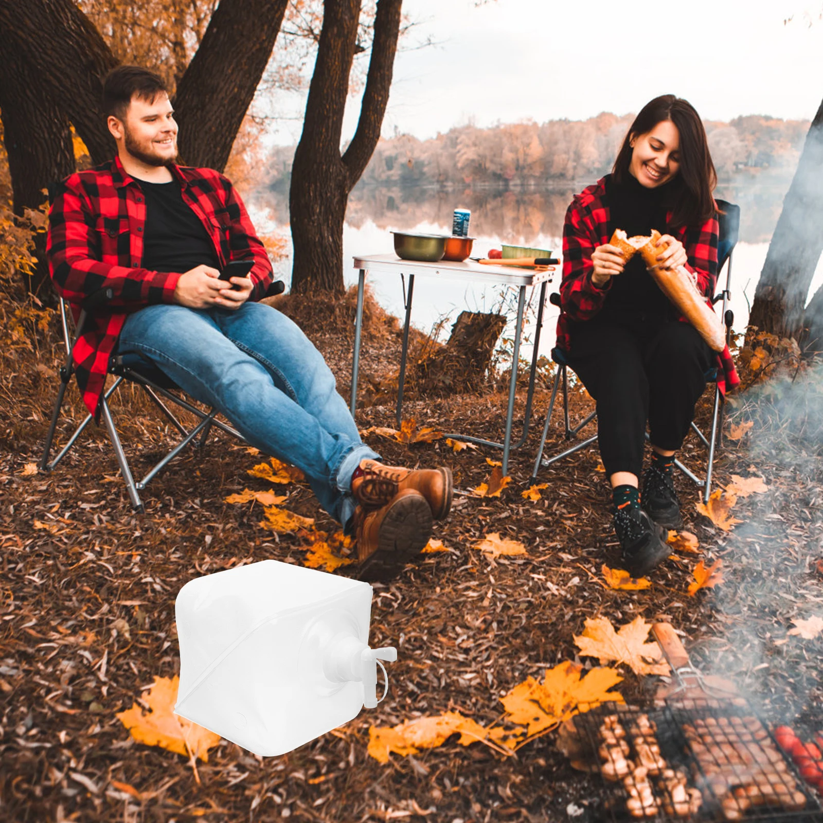 

Portable Storage Bag 20L Large Capacity Collapsible Camping Container Foldable Water Jug for Hiking Travel Emergency Use Durable