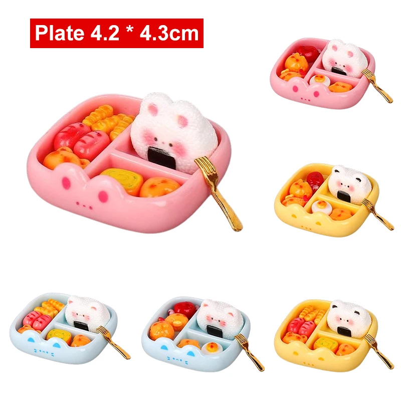 1 قطعة Kawaii دمية مصغرة Janpanese السوشي الأرز الغذاء كرة الأرز وجبة Playset ل بيت الدمية اكسسوارات المطبخ لعبة
