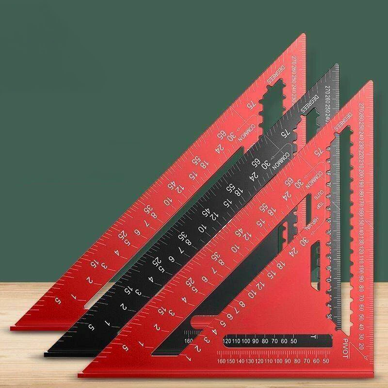 Triangle Ruler 7Inch Measurement Tool Aluminium Alloy Carpenter Set Square Angle Woodworking Tools Try Square Triangular Metric