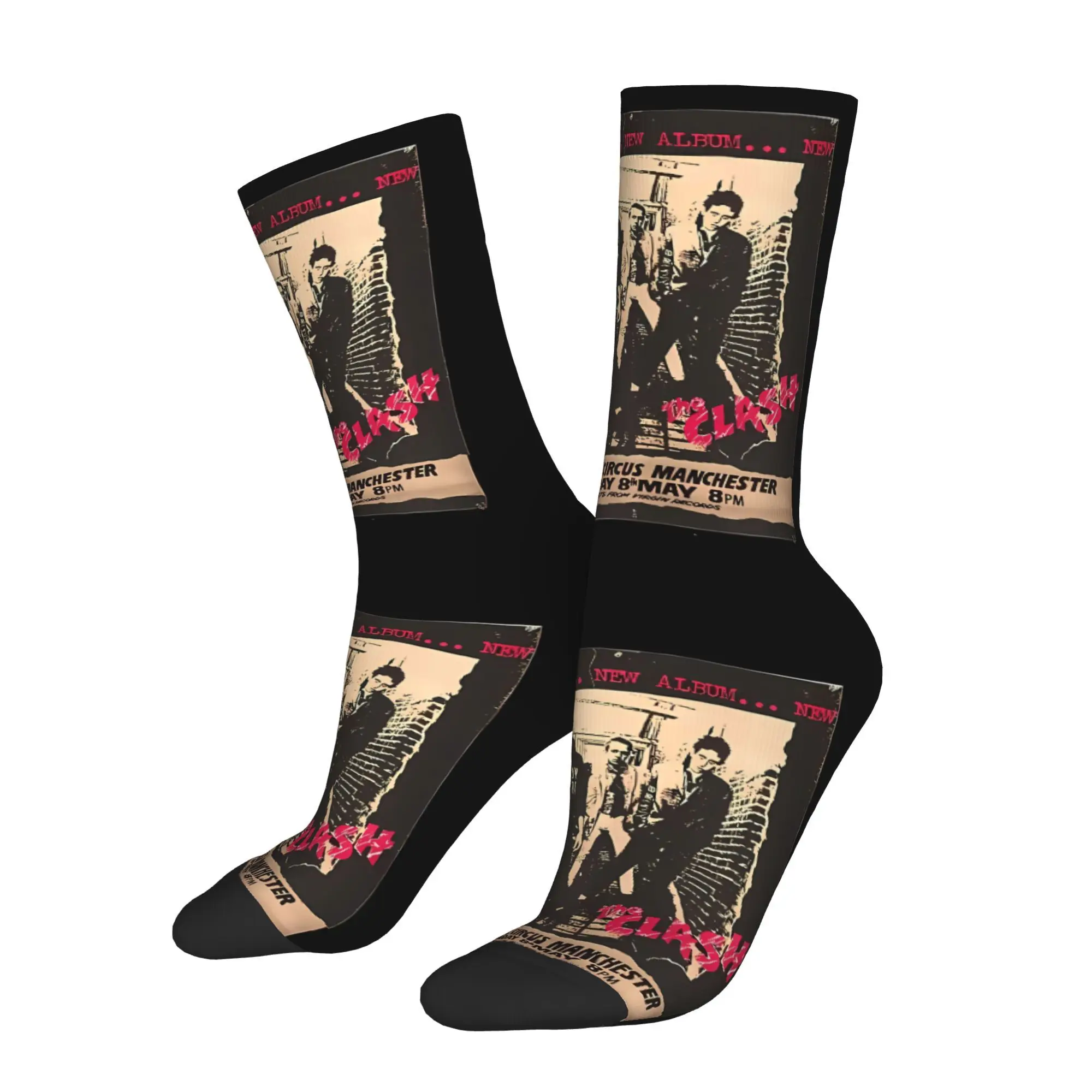 

Happy Men's Socks Rock Band Music 70S 80S Vintage Krautrock Rock Band Harajuku Crazy Crew Sock Gift Pattern Printed