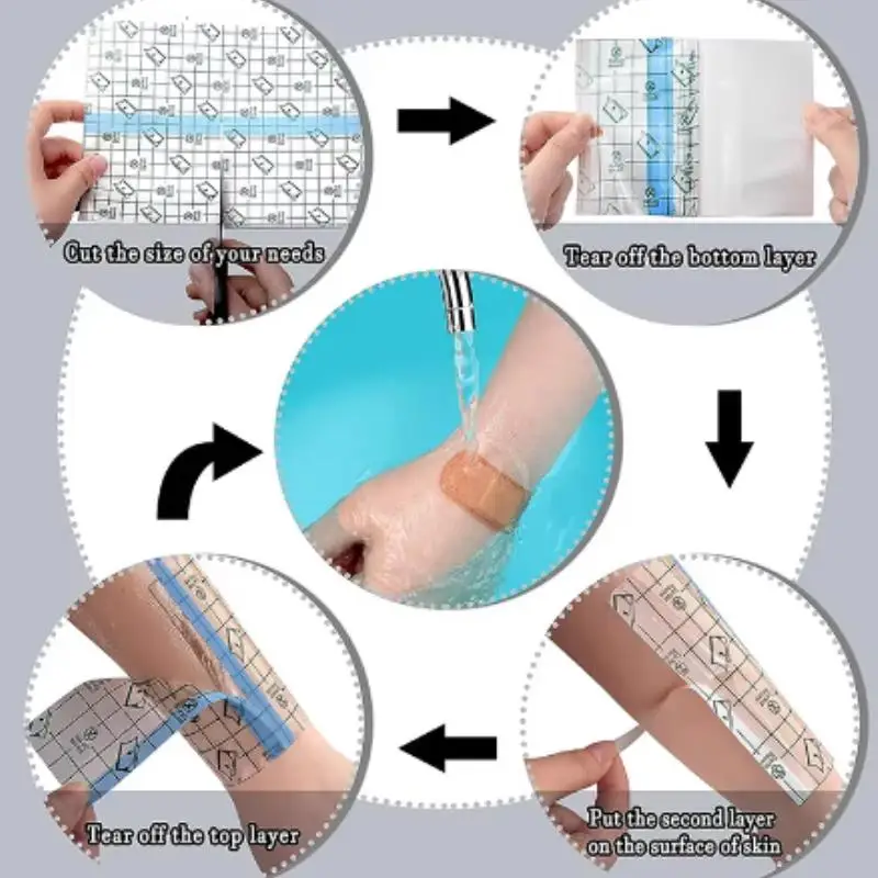 Pu-filmrol 10 meter waterdichte bescherming Tattoo Healing Film Huid Wondgenezing Bescherming Huidtape Tattoo Supplies