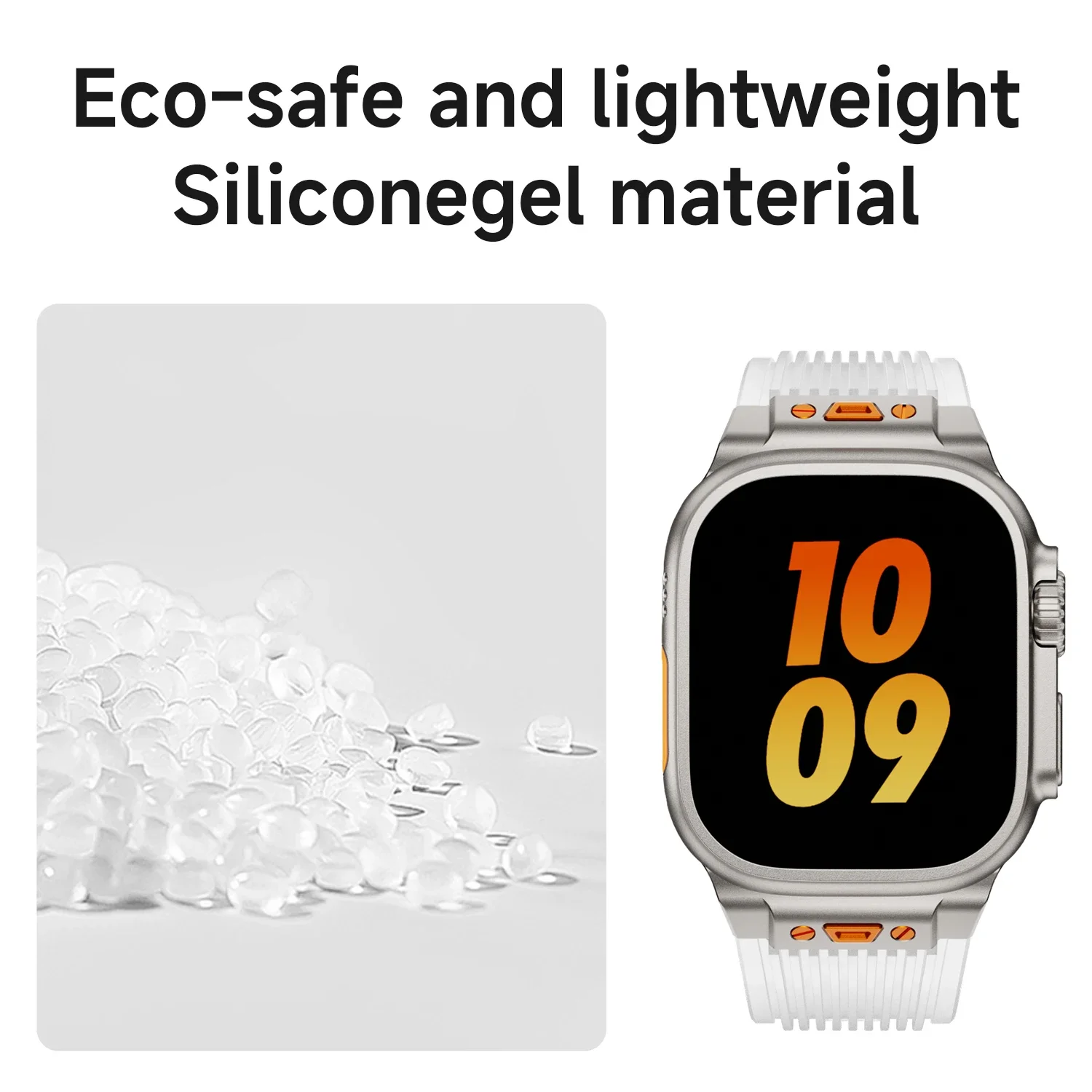 Glacier Silicone Band for Apple Watch Ultra 2/1 49mm Sports Strap for IWatch Series 10 42mm 46mm 9 8 7 Se 6 5 4 3 44mm 45mm