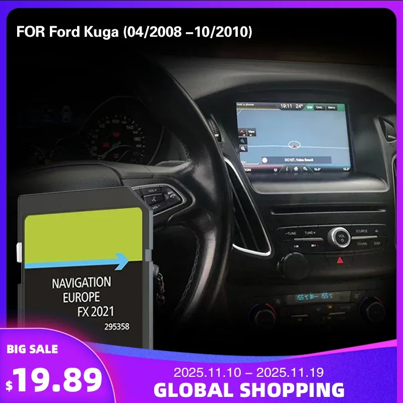 

FX 2021 Use for Ford Kuga 04/2008 -10/2010 Germany France Finland Map Navigation 8GB SD Card