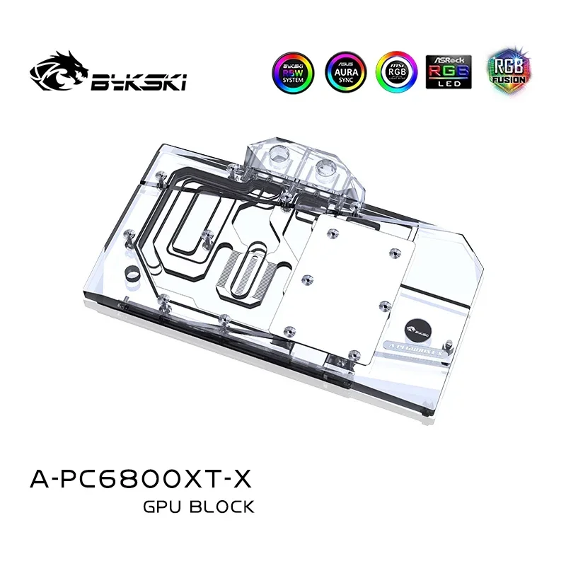 Imagem -04 - Bykski A-pc6800xt-x Gpu Waterblock para Powercolor Radeon rx 6800 xt Super Edição Radiador de Placa Gráfica Dragão Vermelho Refrigerador Vga