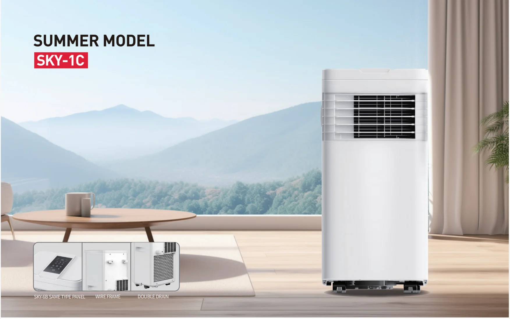 Smart WiFi Portable Air Conditioner 12000BTU, Powerful Mobile AC Cooler with LED Display & Auto Swing, Fast Cooling for Large Ro