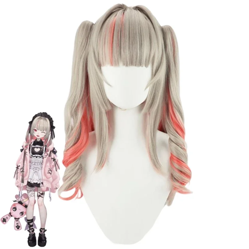 Youtuber Vtuber Makaino Ririmu Kissme Lovelyheart Lolitania Rrm Nijisanji Gamers Cosplay Costume Wig Anime Dress Halloween Suit