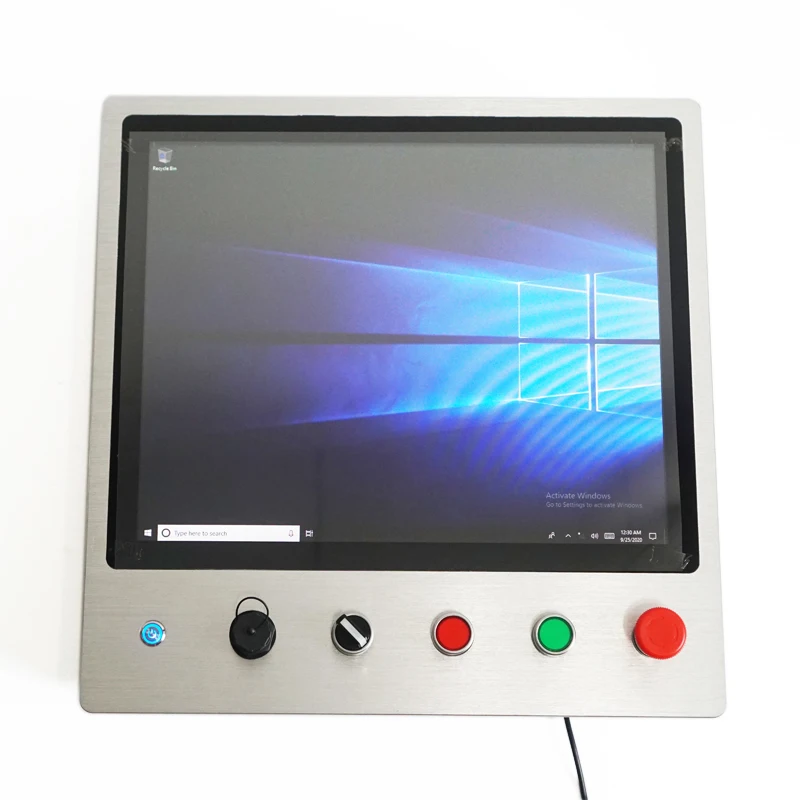 

19 Inch Industrial Touchscreen PC Panel Fanless Integrated Emergency Button Aluminium Embedded Computer for Industrial