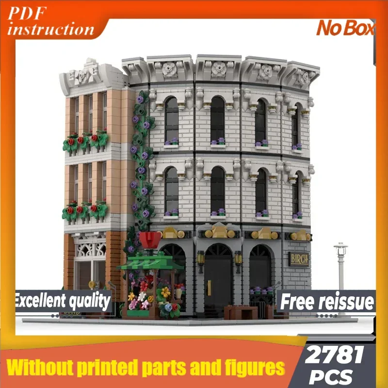 

Urban Street View Model Moc Building Bricks Corner Birch Bank ﻿Technology Modular Blocks Gifts Toys DIY Sets AssemblyChristmas