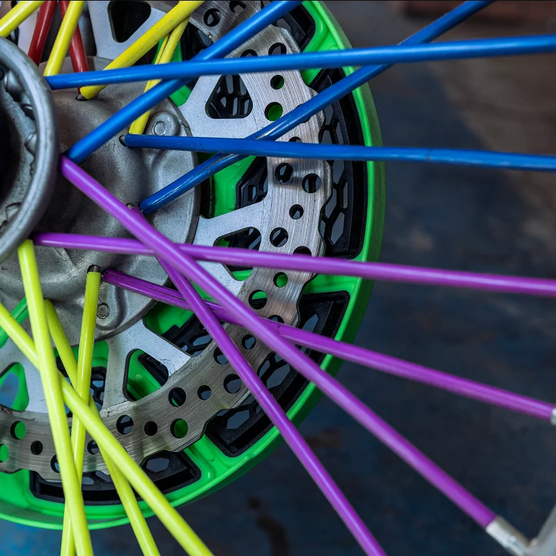72pcs Bicycle Wheel Spoked Protector Wraps 24cm Wheel Rim Spoke Wrap Kit for Motorcycle Bike Color Rims Skin Trim Covers Pipe