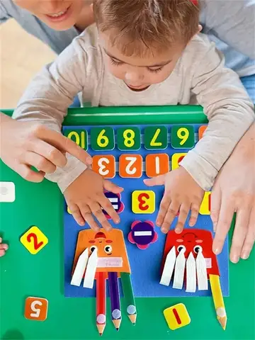 Felt Learning Board Children Toys Educational DIY Toy Addition Subtraction Finger Arithmetic Teaching Enlightenment Board
