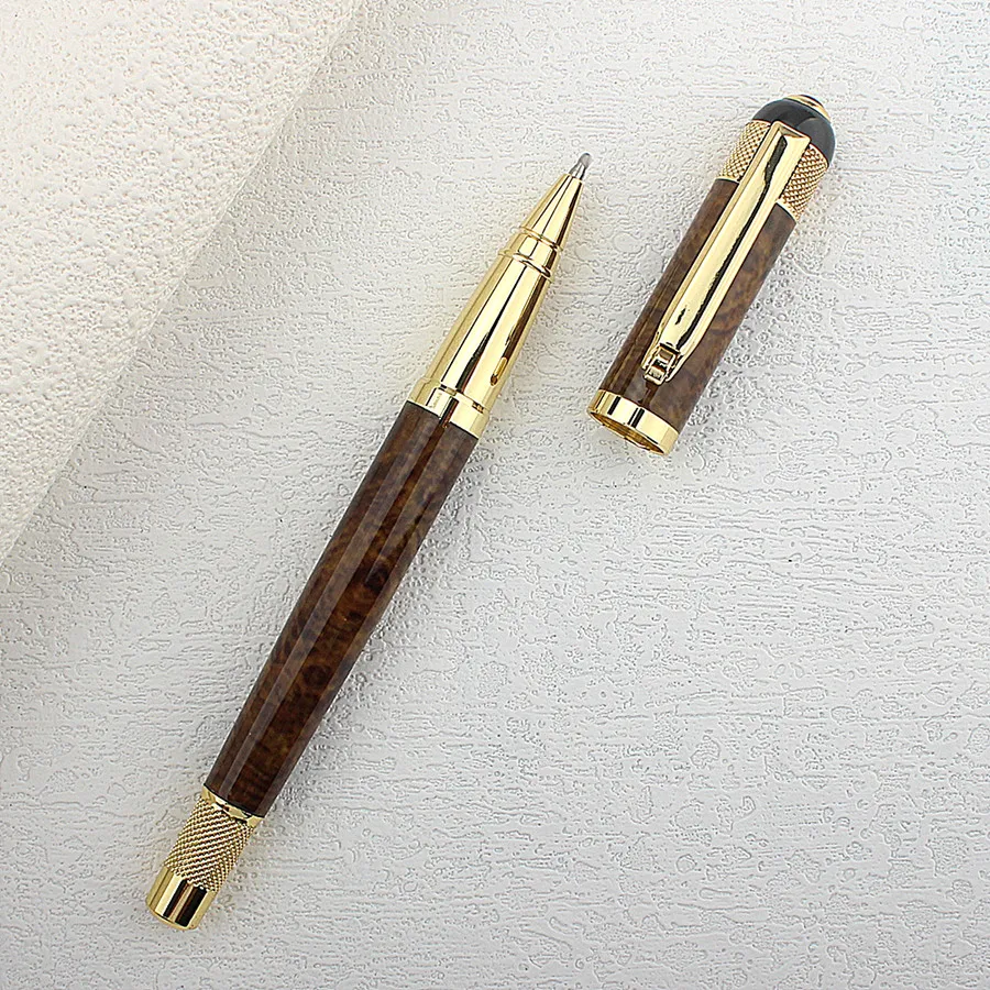 Green Ice Flower Roller Ball Pen for High-end Retro Exquisite Business School Writing Metal Ballpoint Pen Office Supplies
