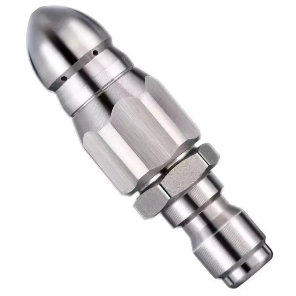 Water Jet High Pressure Sprayer Nozzle Clean Sewer 1/4" Stainless Steel Pressure Washer Quick Plug Drain Hose Nozzle Tool Water image 5