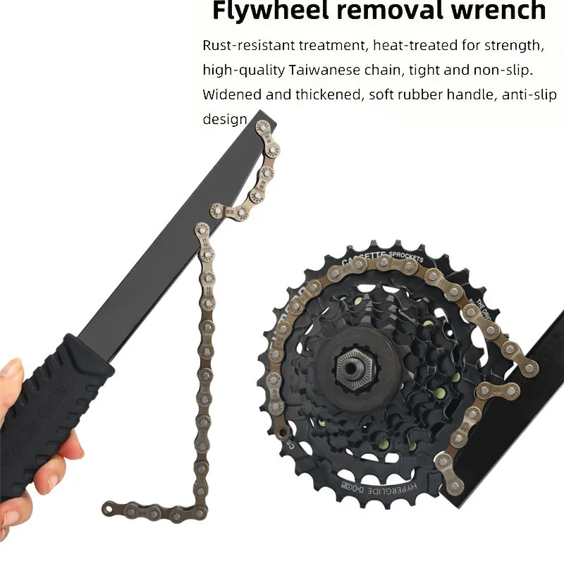 Imagem -05 - Bicicleta Cassette Volante Chave Aço Bike Repair Tool Cadeia Chicote Volante Remoção Ferramentas Galvanizados Anti-ferrugem Calor Tratado
