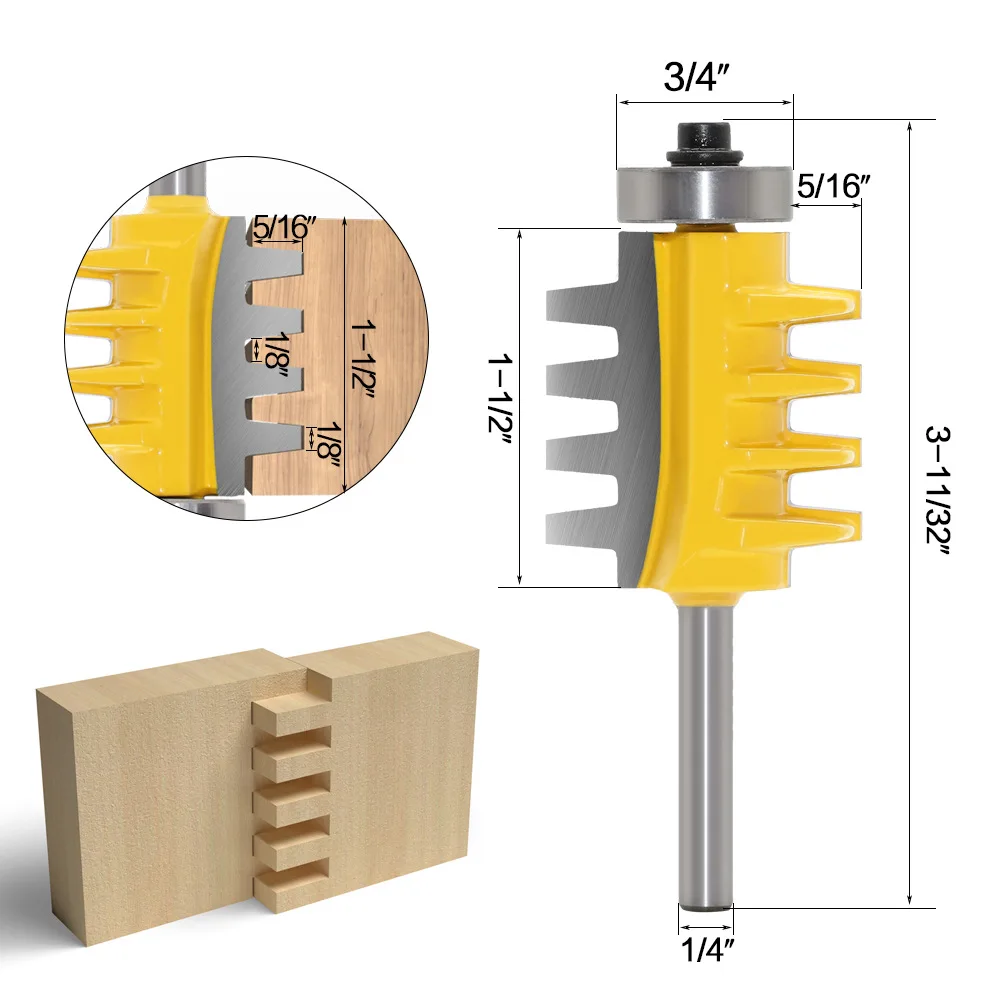 

8mm Shank Carbide Tipped Router Bit Set - T-Slot, Flush Trim, Finger Joint & Carving Bits for Woodworking, CNC Engraving