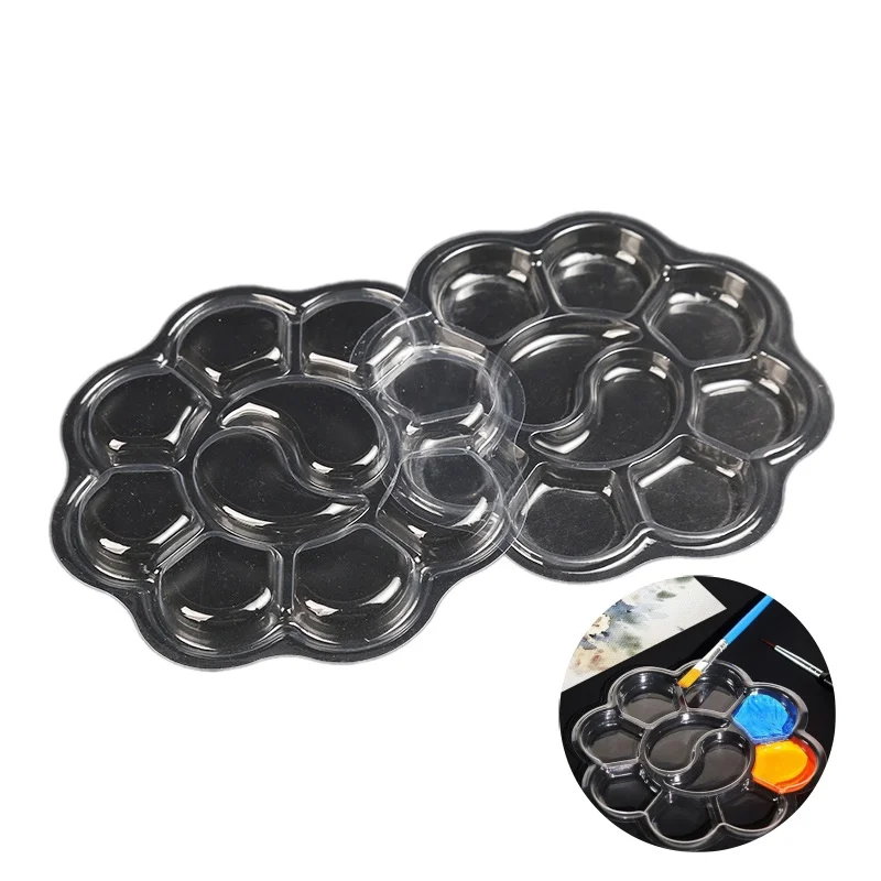 

20 шт. одноразовая палитра для масляной живописи гуаши в форме сливы, художественная палитра для рисования, моющаяся палитра акварельных красок